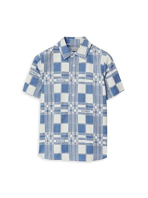 Little Boy's & Ramon Check Short-Sleeve Shirt