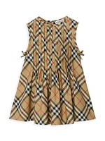 Baby Girl's & Little Pleated Check Sleeveless Dress