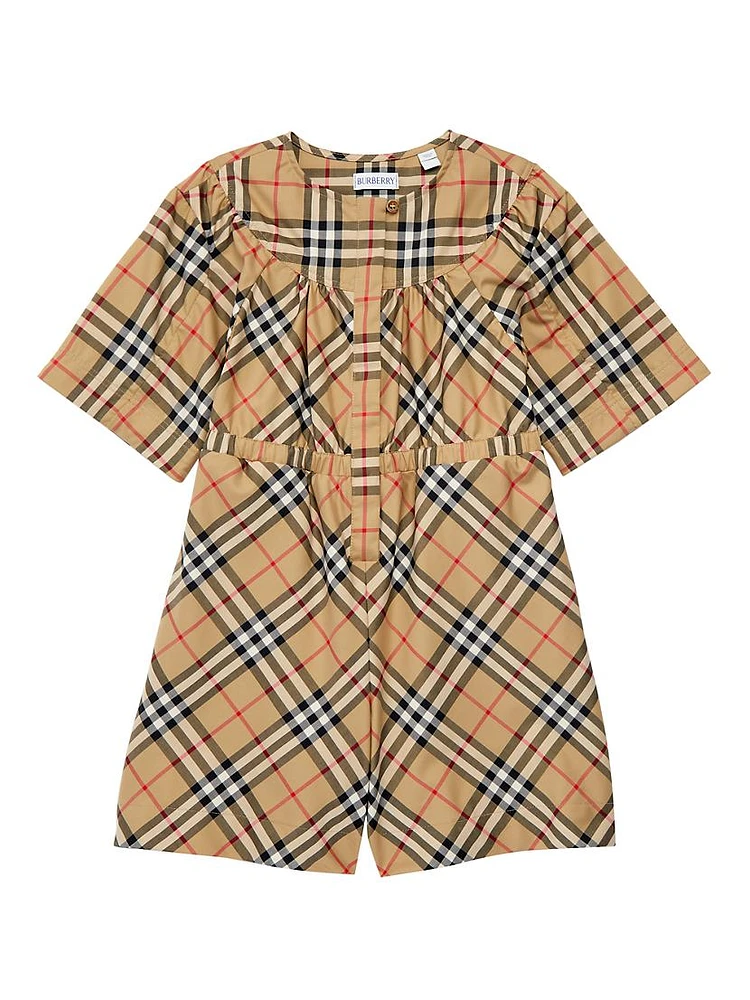 Little Girl's & Gigi Check Gathered Romper