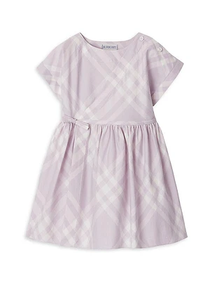 Baby Girl's & Little Girl's Check Cotton Short-Sleeve Dress