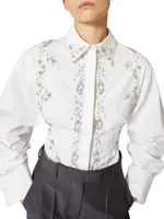 Embroidered Compact Poplin Shirt