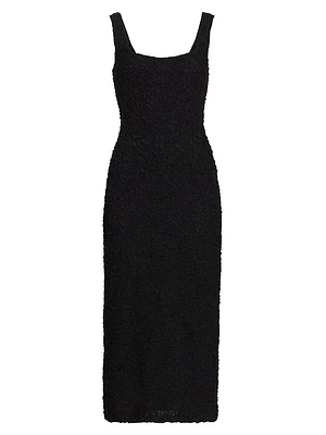 Sloan Textured Sleeveless Column Midi-Dress