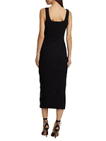 Sloan Textured Sleeveless Column Midi-Dress