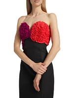 Carmen Ruffle Strapless Midi-Dress