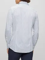 Slim-Fit Shirt Printed Performance-Stretch Fabric