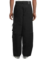 Denim Wide-Leg Cargo Pants