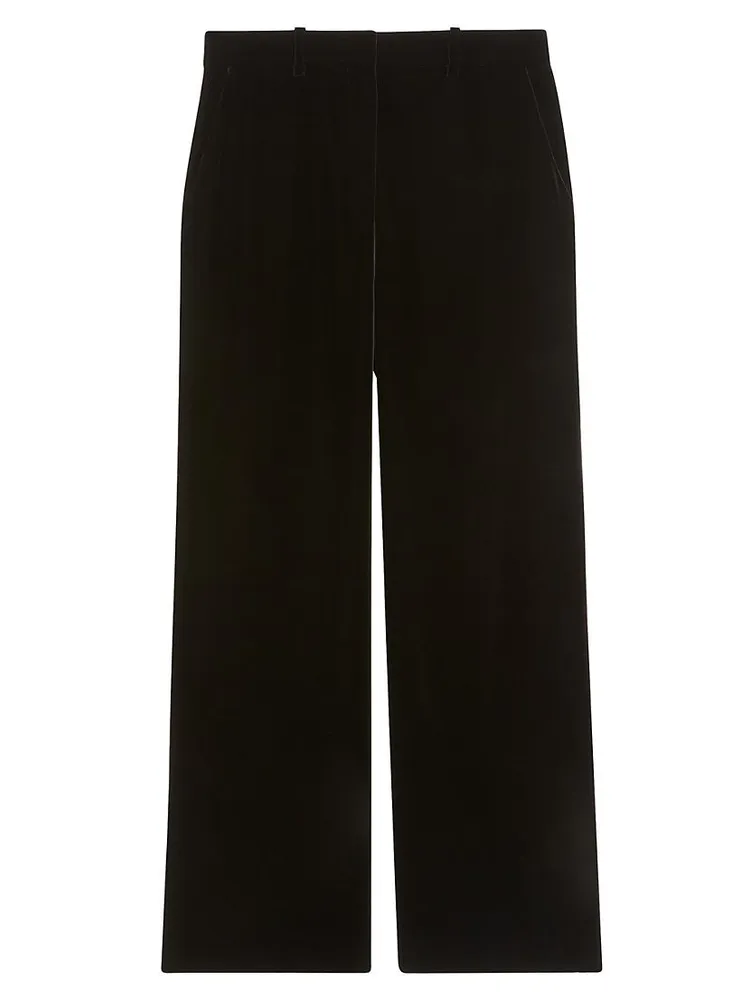 Velvet Straight-Leg Trousers