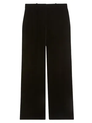 Velvet Straight-Leg Trousers