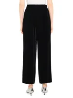 Velvet Straight-Leg Trousers