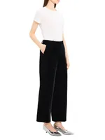 Velvet Straight-Leg Trousers