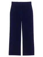 Velvet Straight-Leg Trousers