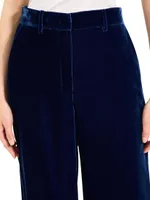 Velvet Straight-Leg Trousers