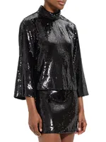 Boxy Sequined Top