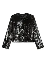 Sequined Crop Jacket