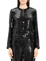 Sequined Crop Jacket