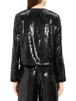 Sequined Crop Jacket