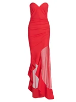 Yoshiro Strapless High-Low Gown