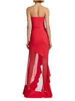 Yoshiro Strapless High-Low Gown