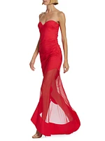 Yoshiro Strapless High-Low Gown