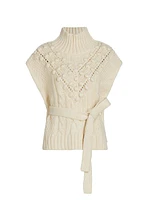 Cosette Cable-Knit Tie-Waist Vest