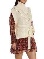 Cosette Cable-Knit Tie-Waist Vest