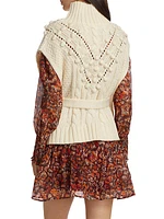 Cosette Cable-Knit Tie-Waist Vest