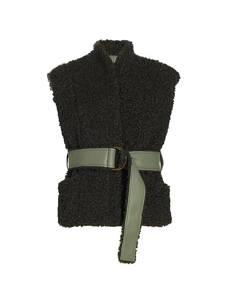 Astrid Sherpa Belted Vest