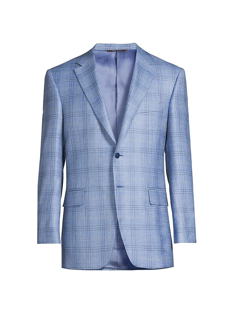 Siena Plaid Wool & Silk-Blend Two-Button Sport Coat