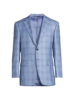 Siena Plaid Wool & Silk-Blend Two-Button Sport Coat