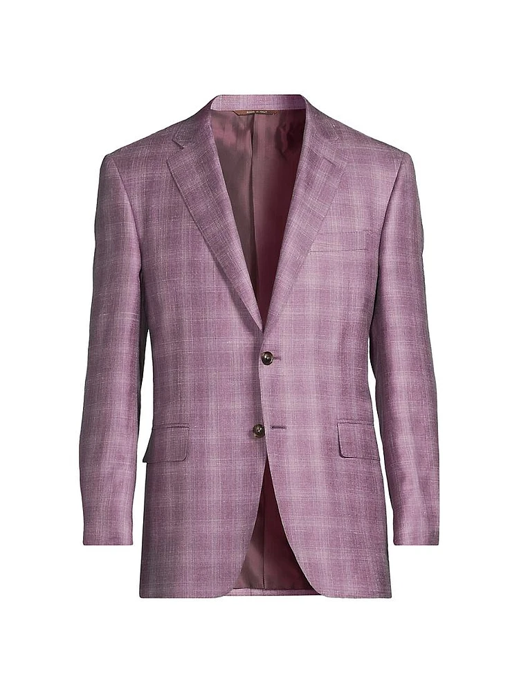 Siena Plaid Cashmere-Blend Two-Button Sport Coat