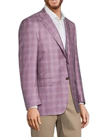 Siena Plaid Cashmere-Blend Two-Button Sport Coat