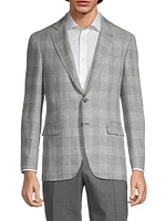 Kei Plaid Linen & Wool Two-Button Sport Coat