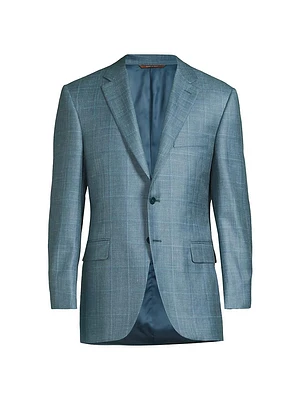 Siena Windowpane Wool & Silk-Blend Two-Button Sport Coat