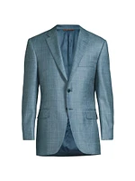 Siena Windowpane Wool & Silk-Blend Two-Button Sport Coat