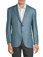 Siena Windowpane Wool & Silk-Blend Two-Button Sport Coat