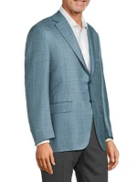 Siena Windowpane Wool & Silk-Blend Two-Button Sport Coat