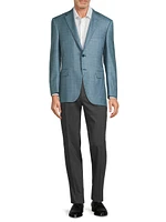 Siena Windowpane Wool & Silk-Blend Two-Button Sport Coat