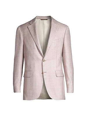 Kei Checked Wool & Silk Two-Button Sport Coat