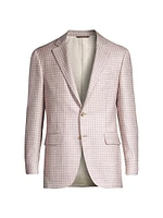 Kei Checked Wool & Silk Two-Button Sport Coat