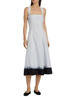 Edie Tie-Dye Sleeveless Midi-Dress