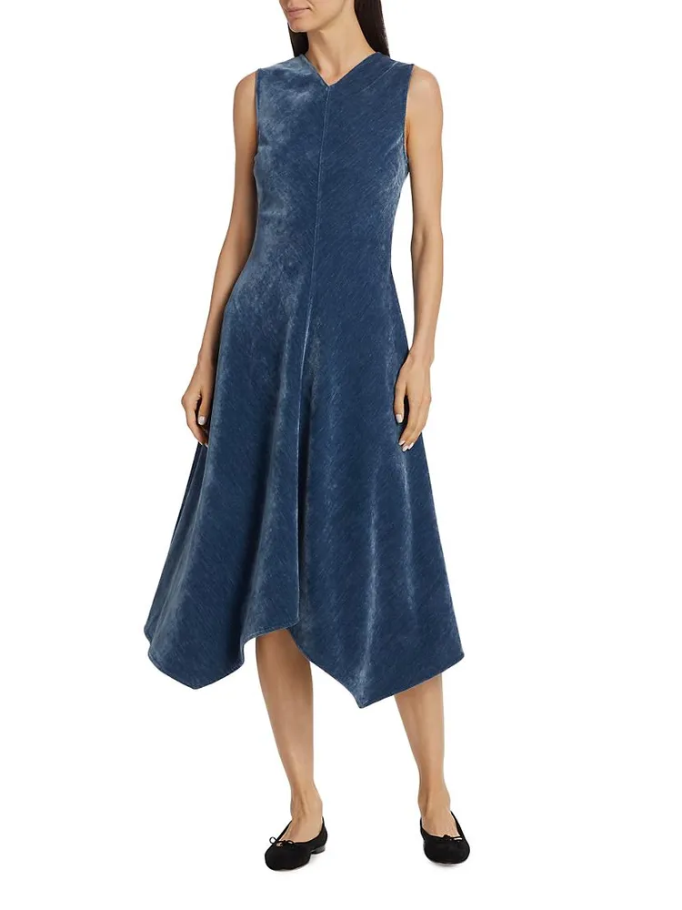 Layla Chenille Handkerchief-Hem Dress