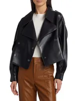 Alexis Vegan Leather Cropped Trench Coat