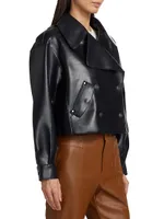 Alexis Vegan Leather Cropped Trench Coat
