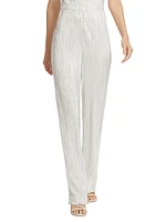 Rowan Plissé Straight-Leg Pants