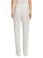 Rowan Plissé Straight-Leg Pants