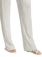 Rowan Plissé Straight-Leg Pants