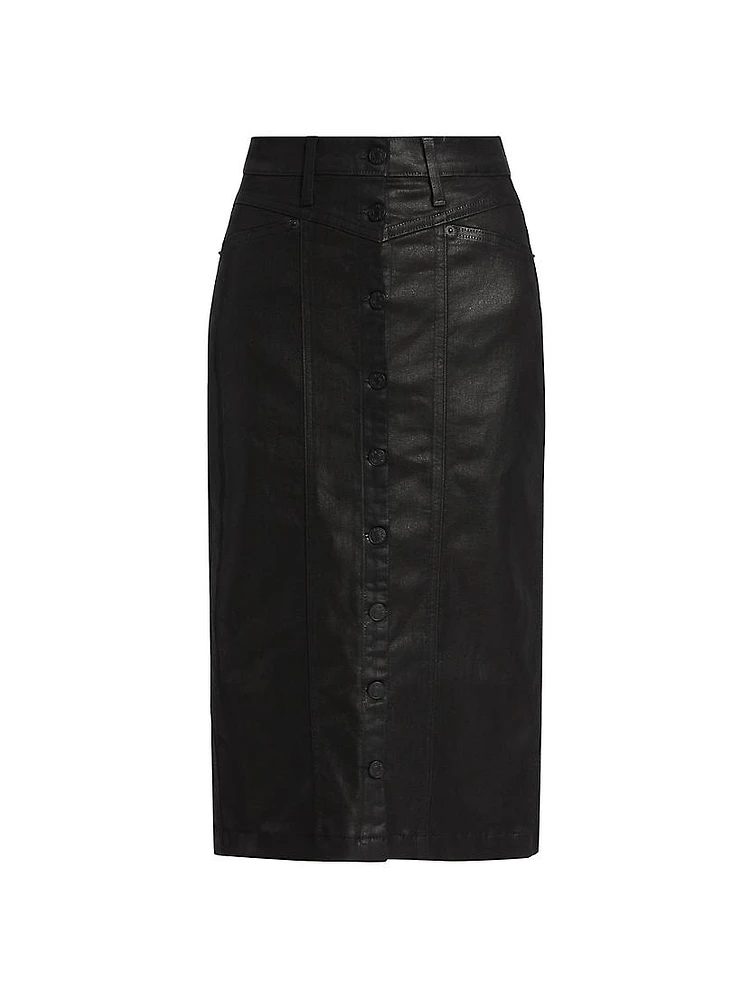 Broadway Coated Midi-Skirt