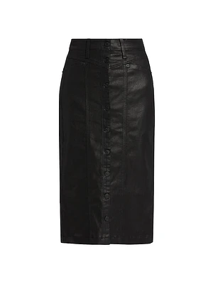 Broadway Coated Midi-Skirt