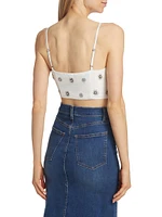 Alaya Embellished Sunburst Crop Top