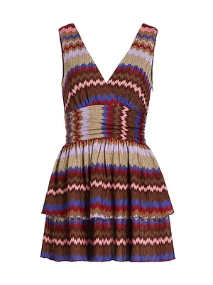 Laura Zig Zag Tiered Minidress